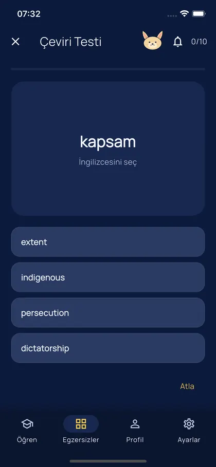 Wordly Uygulama — Farklı egzersizlerle pekiştir